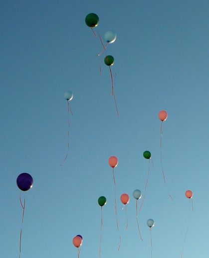 Balloons floating in air